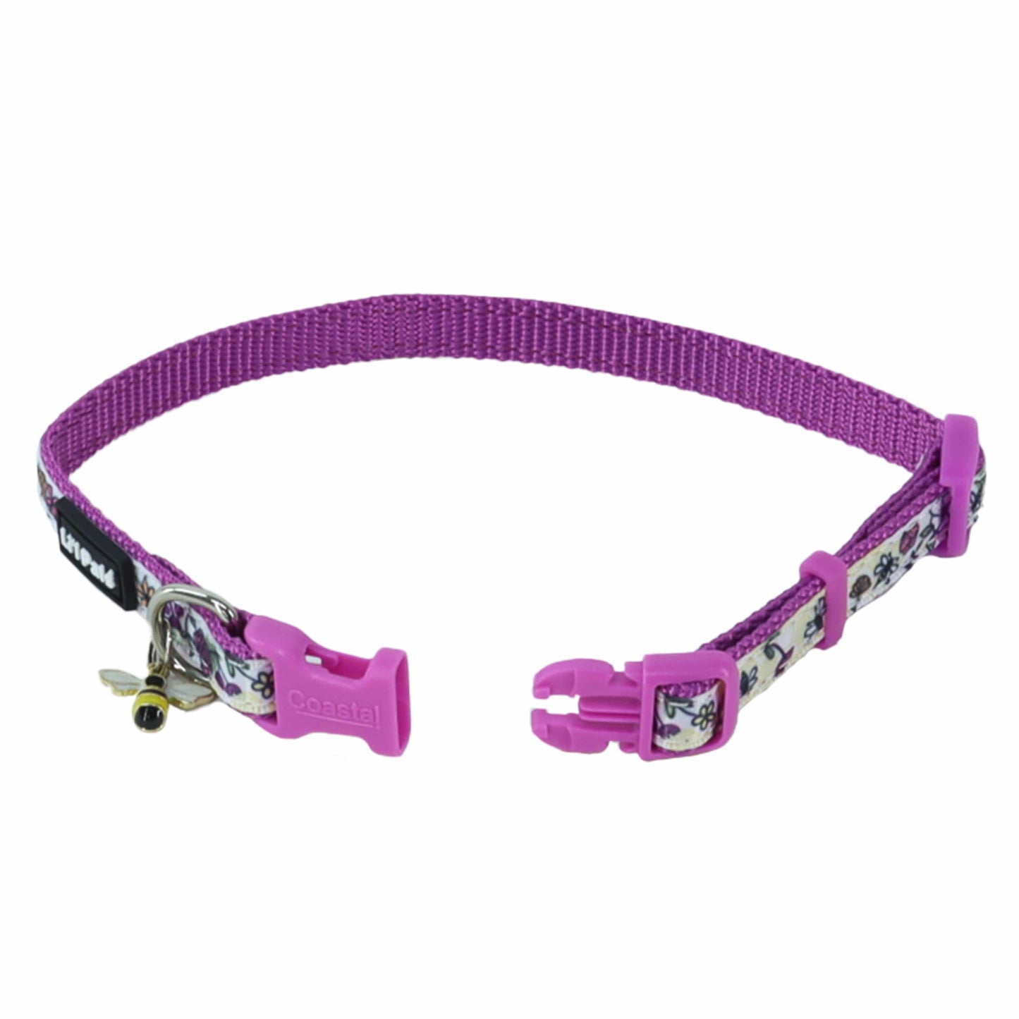 Coastal Pet Products Li'l Bumble Bees Li'l Pals Charming Ribbon Overlay Dog Collar