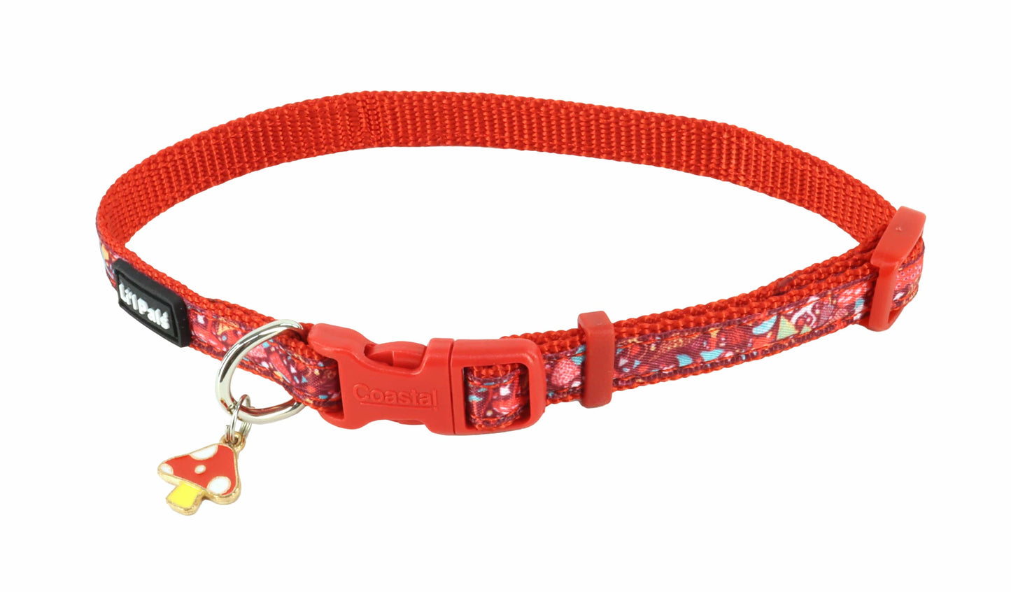 Coastal Pet Products Li'l Mushrooms Li'l Pals Charming Ribbon Overlay Dog Collar