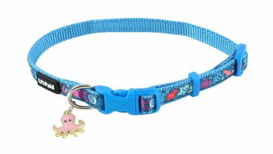 Coastal Pet Products Li'l Sea Creatures Li'l Pals Charming Ribbon Overlay Dog Collar